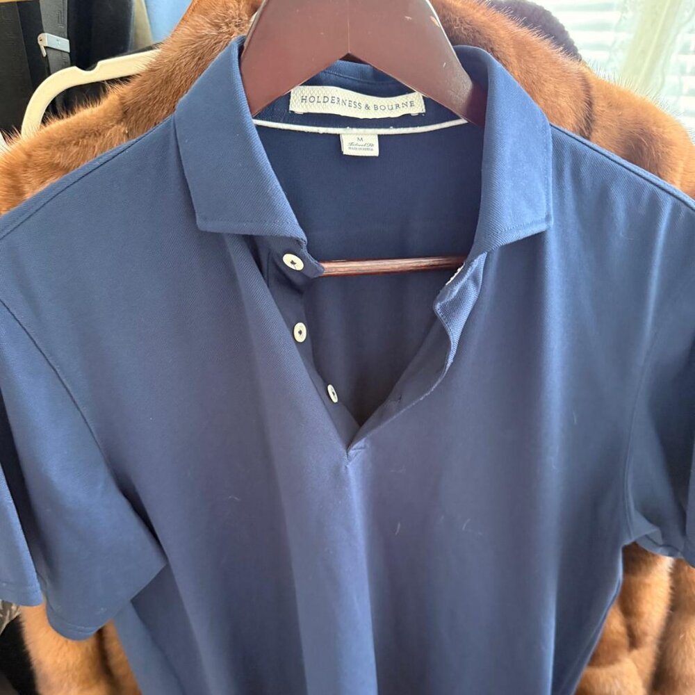 Holderness & Bourne Men’s Performance Polo Navy Blue Size Medium